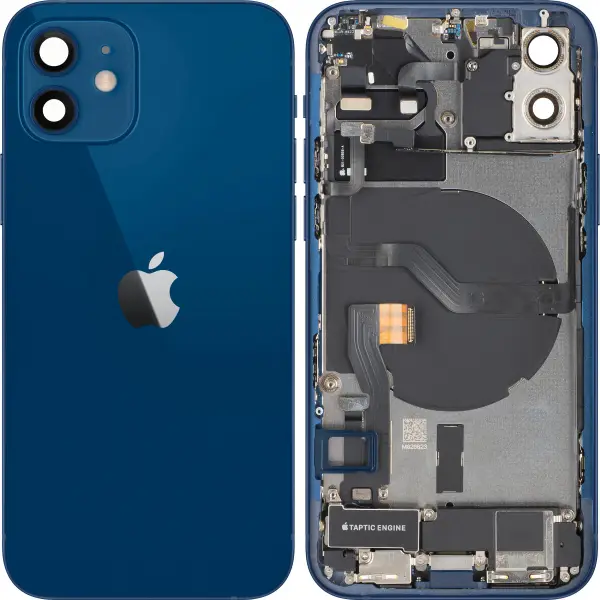 Capac Baterie Apple iPhone 12, Cu Carcasa Mijloc, Full Parts, Albastru, Swap