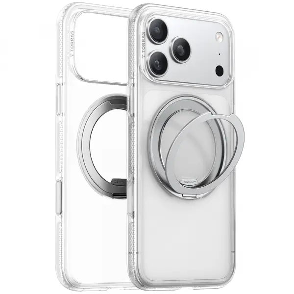 Husa MagSafe pentru Apple iPhone 17 Pro Max, Torras, Ostand R Fitness, Transparenta