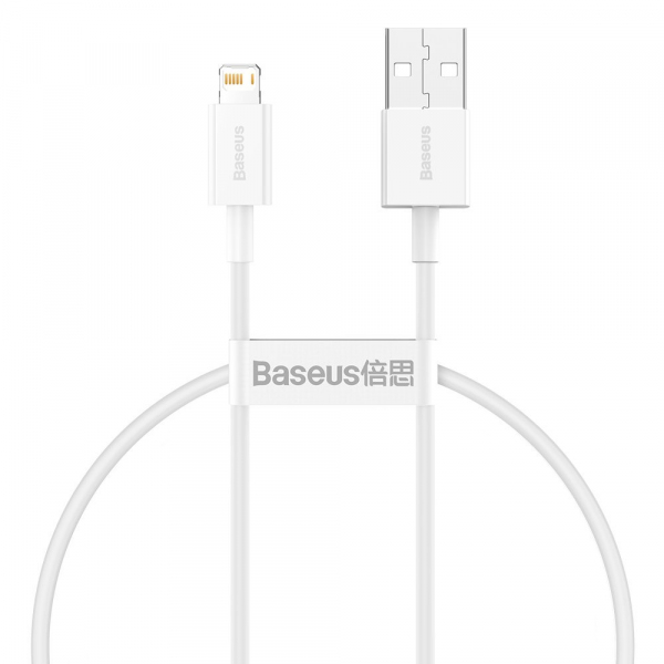 Cablu Date si Incarcare USB-A - Lightning Baseus Superior Series, 20W, 0.25m, Alb CALYS-02