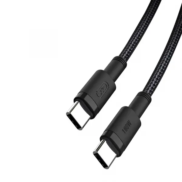 Cablu Date si Incarcare USB-C - USB-C XO Design NB-Q199, 100W, 1.5m, Negru