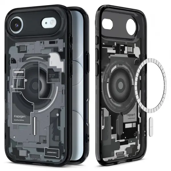 Husa MagSafe pentru Apple iPhone 17 Air, Spigen, Ultra Hybrid Zero One, Neagra ACS10320