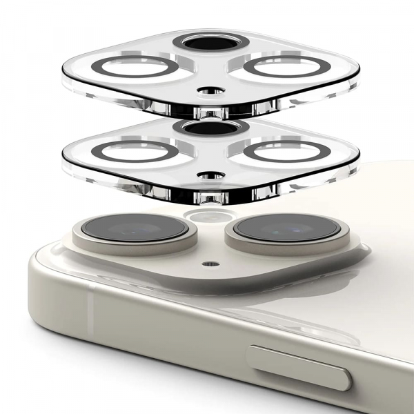 Folie de protectie Camera Spate Ringke pentru Apple iPhone 15 Plus / 15, Sticla Securizata, Set 2 bucati, Transparenta