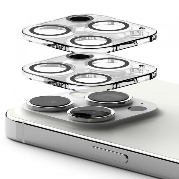Folie de protectie Camera Spate Ringke pentru Apple iPhone 15 Pro Max, Sticla Securizata, Set 2 bucati, Transparenta