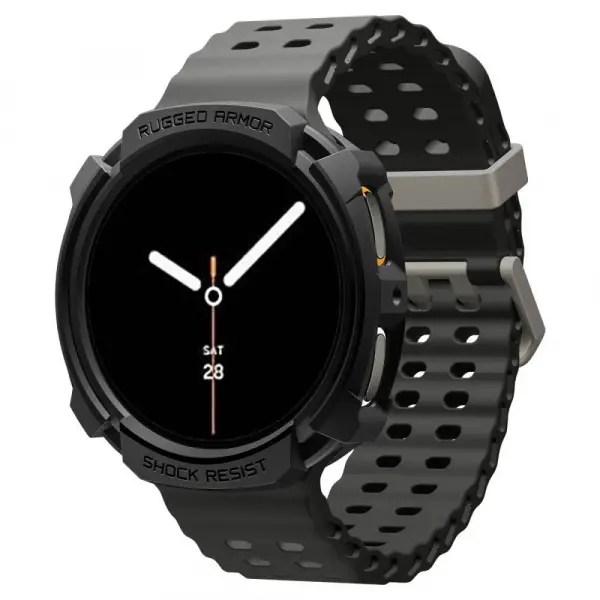 Husa Spigen Rugged Armor pentru Samsung Galaxy Watch8 44mm, Neagra Mata ACS10006