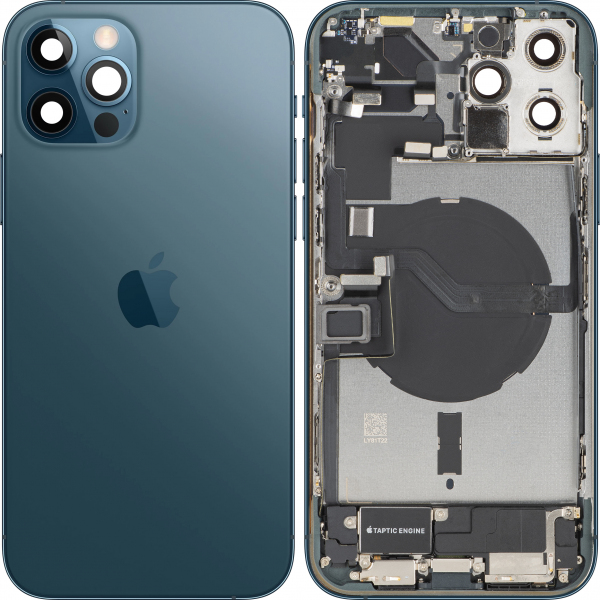Capac Baterie Apple iPhone 12 Pro Max, Cu Carcasa Mijloc, Full Parts, Albastru (Pacific Blue), Swap