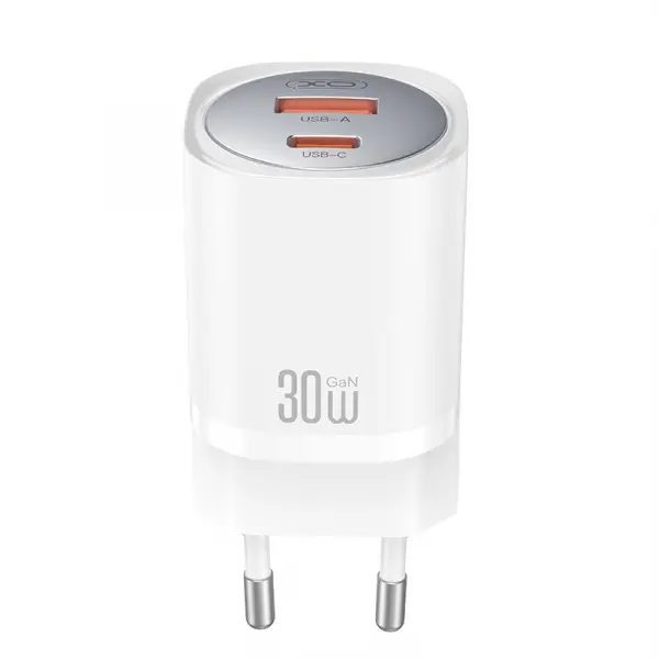 Incarcator Retea XO Design CE21, 30W, 3A, 1 x USB-A - 1 x USB-C, Alb