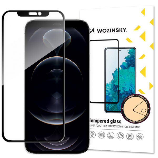 Folie de protectie Ecran WZK pentru Apple iPhone 17e / 16e / 14 / 13 Pro, Sticla Securizata, Full Glue, Neagra