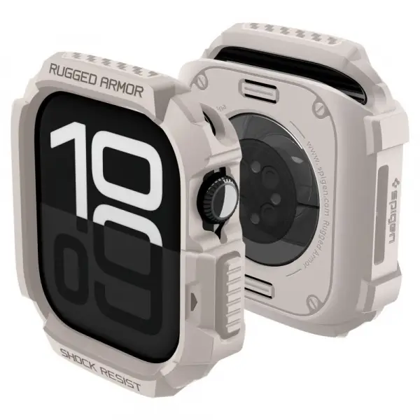 Husa Spigen Rugged Armor V2 pentru Apple Watch Series 10 / 11 42mm, Bej ACS10493