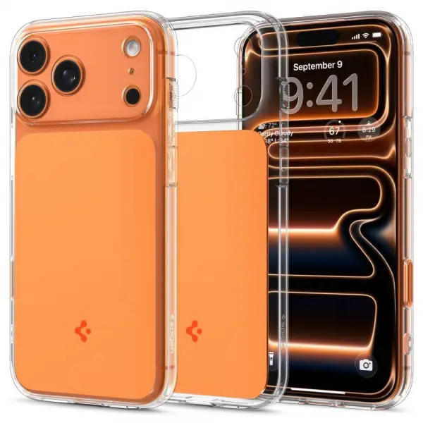 Husa MagSafe pentru Apple iPhone 17 Pro Max, Spigen, Ultra Hybrid T, Portocalie ACS10474