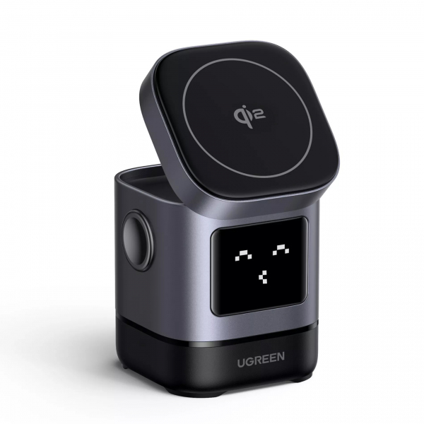 Incarcator Retea Wireless UGREEN W709 Uno 2in1, 15W, 1.67A, Negru