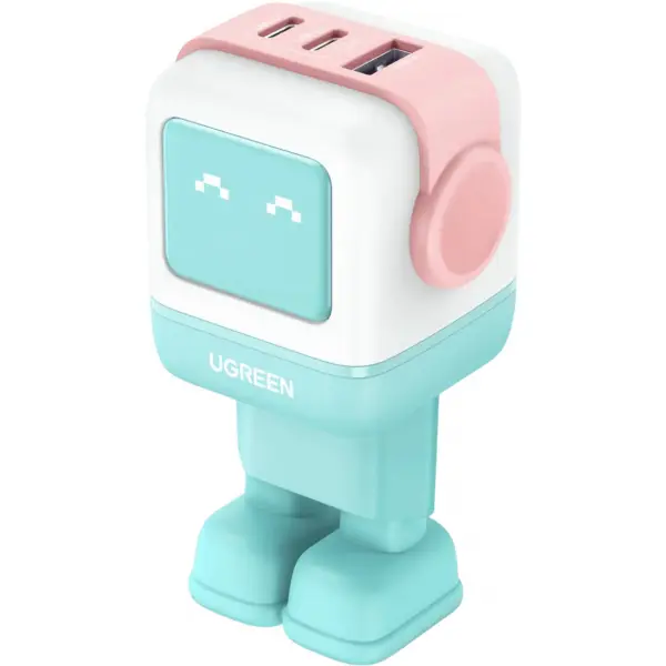 Incarcator Retea UGREEN CD361 Uno, 65W, 3.25A, 1 x USB-A - 2 x USB-C, Turcoaz