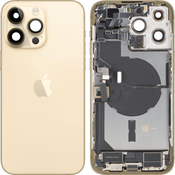 Capac Baterie Apple iPhone 14 Pro Max, Cu Carcasa Mijloc, Full Parts, Auriu, Swap