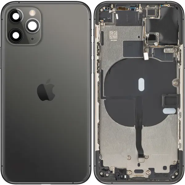 Capac Baterie Apple iPhone 11 Pro, Cu Carcasa Mijloc, Negru (Space Gray), Swap