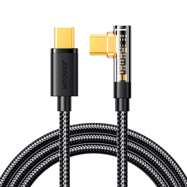 Cablu Date si Incarcare USB-C - USB-C Joyroom S-A6 Angled, 100W, 1.2m, Negru