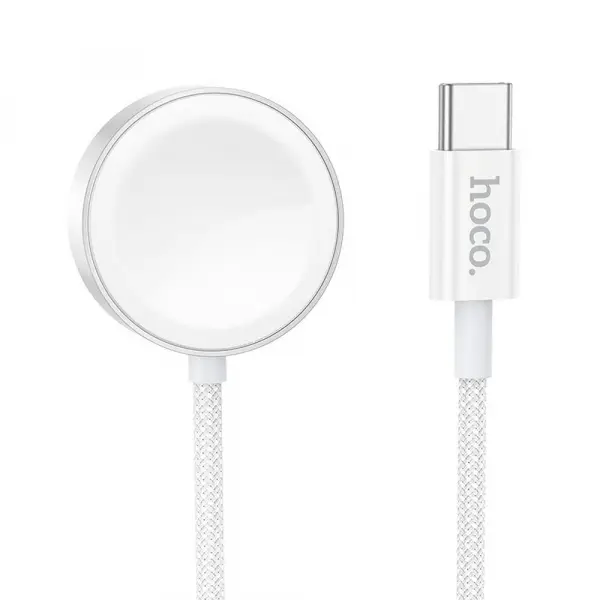 Incarcator Wireless HOCO CW59 pentru Apple Watch / Samsung Galaxy Watch Series, USB-C, Alb