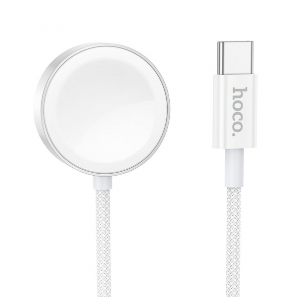 Incarcator Wireless HOCO CW59 pentru Apple Watch / Samsung Galaxy Watch Series, USB-C, Alb