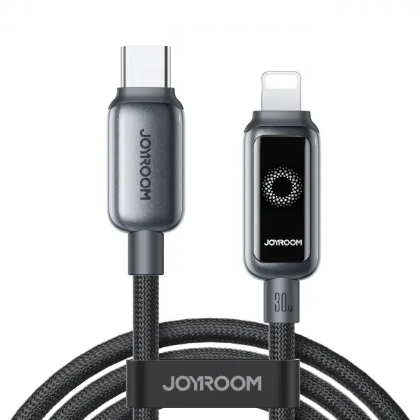 Cablu Date si Incarcare USB-C - Lightning Joyroom S-A55 StarFlight Display, 30W, 1.2m, Negru