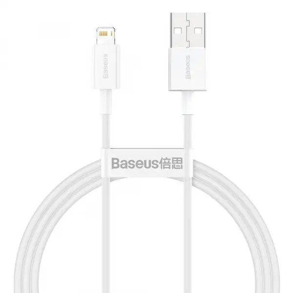 Cablu Date si Incarcare USB-A - Lightning Baseus Superior Series, 20W, 1m, Alb CALYS-A02
