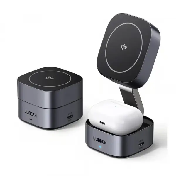 Incarcator Retea Wireless UGREEN W702 3in1, 20W, 1.67A, 1 x USB-C, Negru