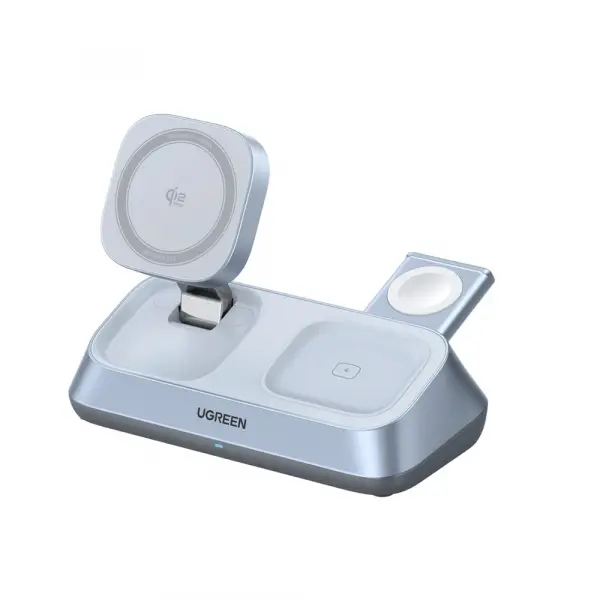 Incarcator Retea Wireless UGREEN W711 3in1, 25W, 1.67A, Albastru