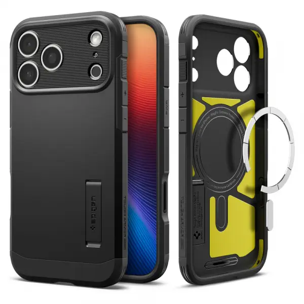 Husa MagSafe pentru Apple iPhone 17 Pro, Spigen, Tough Armor T, Neagra ACS10361