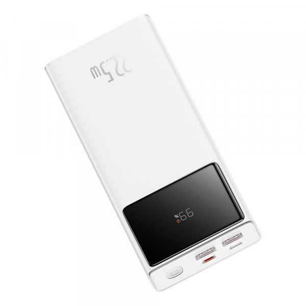 Baterie Externa Baseus Star Lord, 20000mAh, 22.5W, QC + PD, 1 x USB-C - 2 x USB-A, Alba PPXJ080002