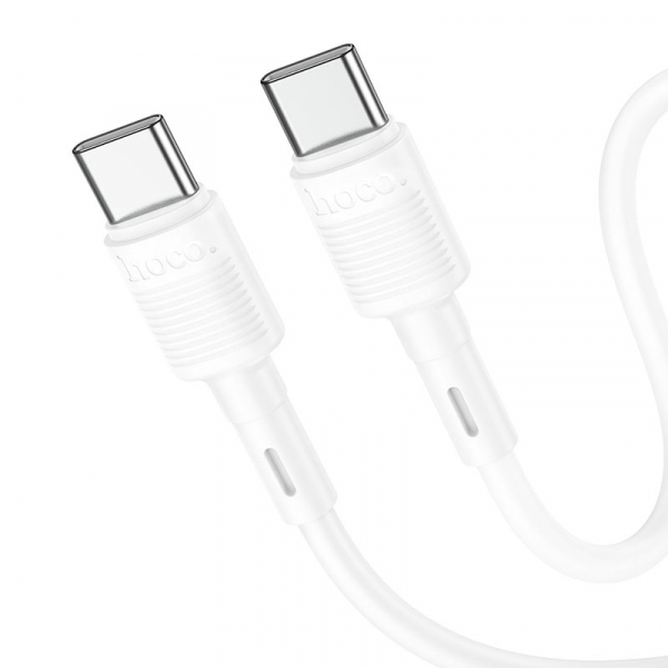 Cablu Date si Incarcare USB-C - USB-C HOCO X83 Victory, 60W, 1m, Alb