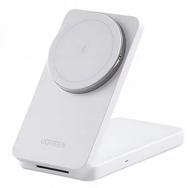 Incarcator Retea Wireless UGREEN W528 2in1, 20W, 1.67A, Alb