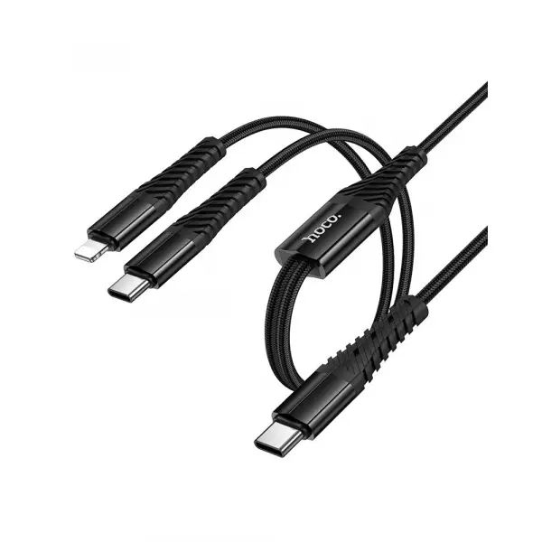 Cablu Incarcare USB-C - Lightning / USB-C HOCO X123, 10W, 1m, Negru