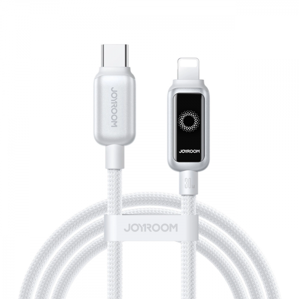 Cablu Date si Incarcare USB-C - Lightning Joyroom S-A55 StarFlight Display, 30W, 1.2m, Alb