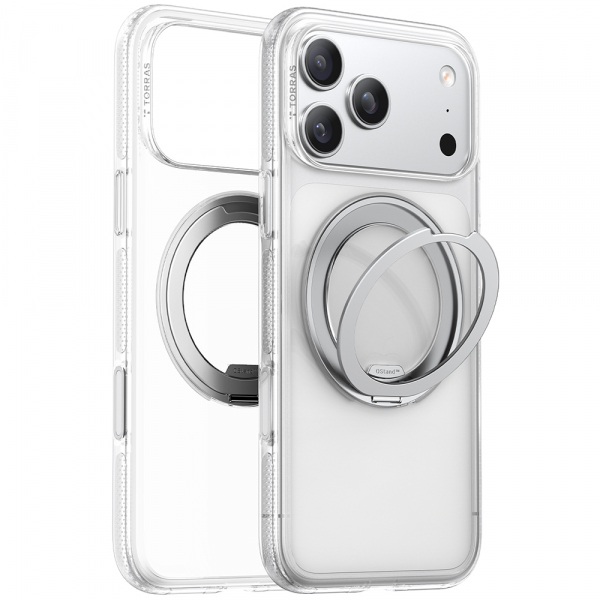 Husa MagSafe pentru Apple iPhone 17 Pro, Torras, Ostand R Fitness, Transparenta