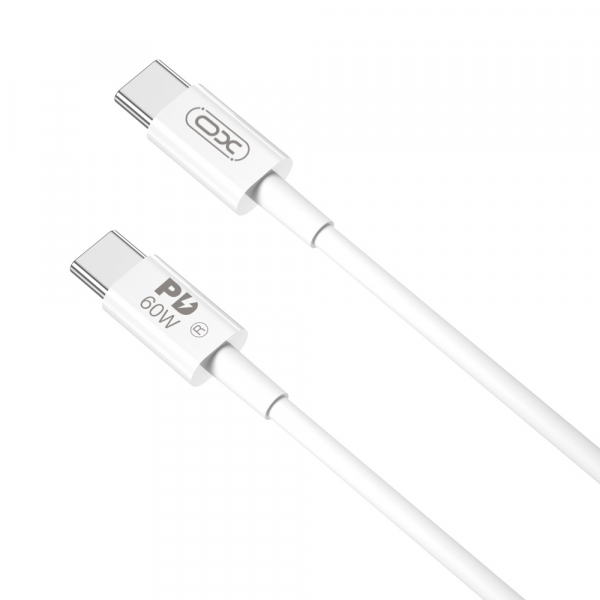 Cablu Date si Incarcare USB-C - USB-C XO Design NB-Q190A, 60W, 1m, Alb