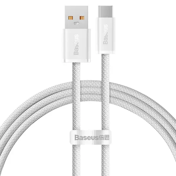 Cablu Date si Incarcare USB-A - USB-C Baseus Dynamic Series, 100W, 1m, Alb CALD000602