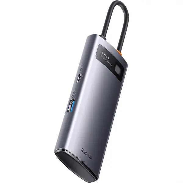 Hub USB-C Baseus Metal Gleam, 4 x USB-A 3.0, Gri WKWG070013