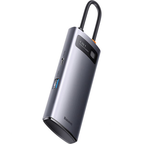 Hub USB-C Baseus Metal Gleam, 4 x USB-A 3.0, Gri WKWG070013