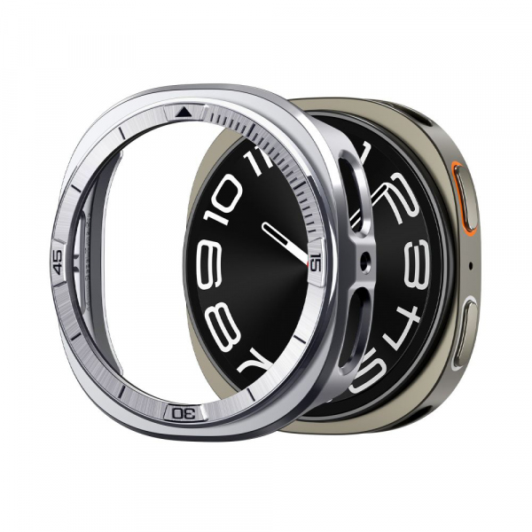 Rama Protectie Spigen Tune Pro Pilot pentru Samsung Galaxy Watch8 44mm, Argintie ACS10011