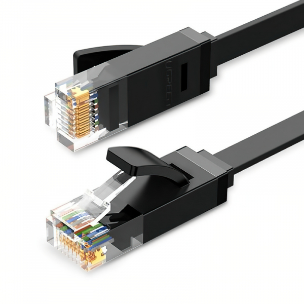 Cablu Retea UGREEN NW102 Flat, UTP, Cat6, 2m, Negru