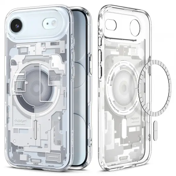 Husa MagSafe pentru Apple iPhone 17 Air, Spigen, Ultra Hybrid Zero One, Alba ACS10318
