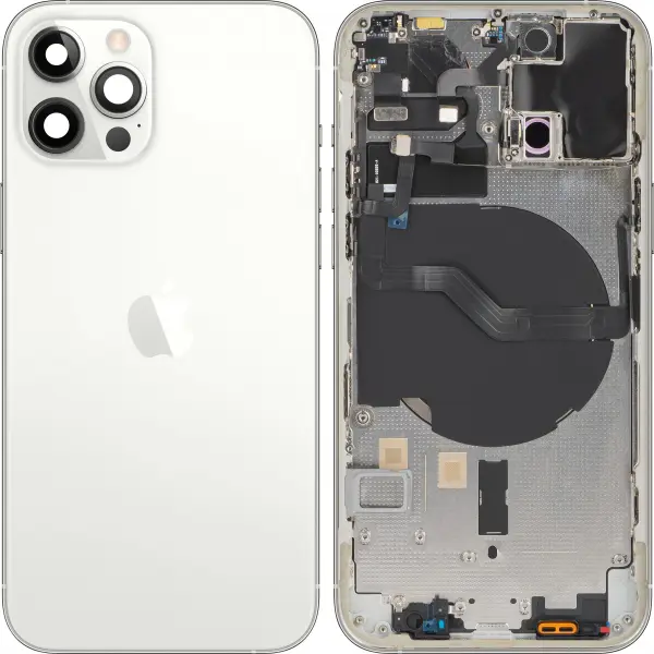 Capac Baterie Apple iPhone 12 Pro, Cu Carcasa Mijloc, Argintiu, Swap