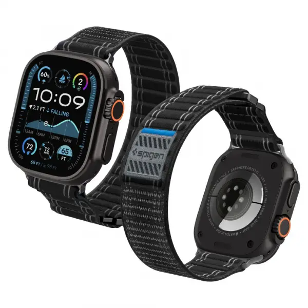 Curea Spigen WBF0 pentru Apple Watch 49mm / 46mm / 45mm / 44mm Series, Neagra AMP10141