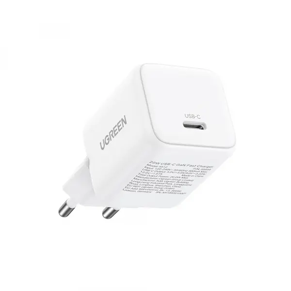 Incarcator Retea UGREEN X512, 20W, 3A, 1 x USB-C, Alb
