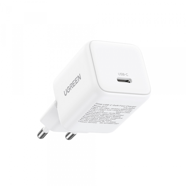 Incarcator Retea UGREEN X512, 20W, 3A, 1 x USB-C, Alb