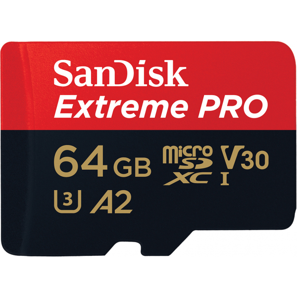 Card Memorie microSDXC SanDisk Extreme Pro, 64Gb, Clasa 10 / UHS-1 U3, Cu Adaptor SDSQXCU-064G-GN6MA
