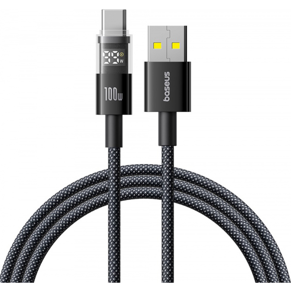 Cablu Date si Incarcare USB-A - USB-C Baseus Display 2, 100W, 1m, Negru P10382701121-00