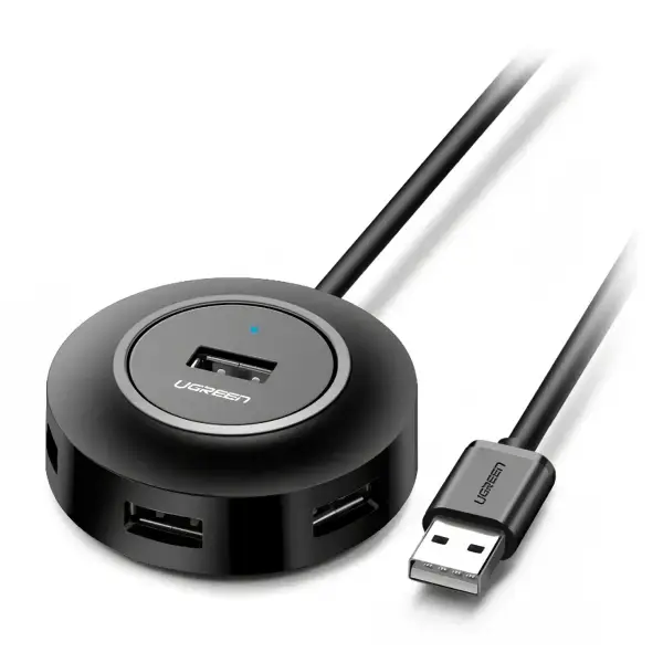 Hub USB UGREEN CR106, 4 x USB-A, 1m, Negru