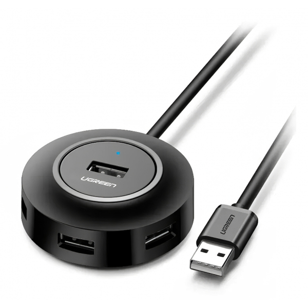 Hub USB UGREEN CR106, 4 x USB-A, 1m, Negru