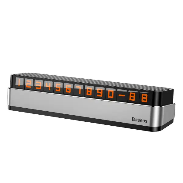 Suport Numar Telefon Auto Baseus Moonlight Box, Argintiu ACNUM-B0S