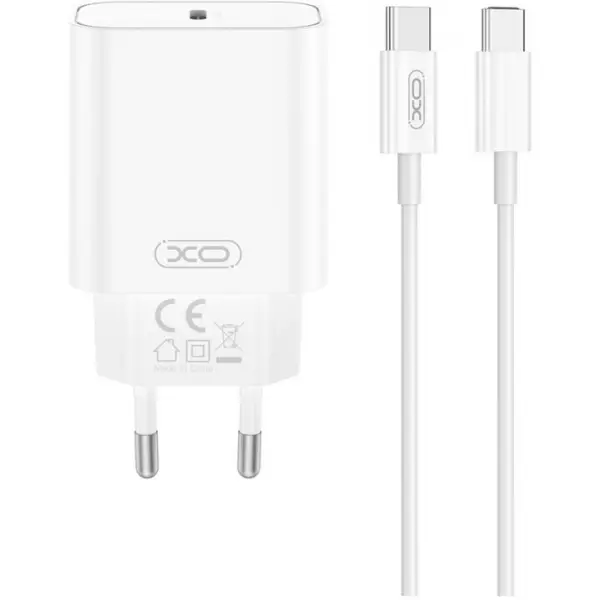 Incarcator Retea Cu Cablu USB-C XO Design CE32, 20W, 3A, 1 x USB-C, Alb