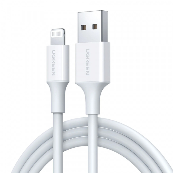 Cablu Date si Incarcare USB-A - Lightning UGREEN US155 (20730), 18W, 2m, Alb