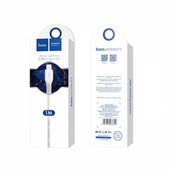 Cablu Date si Incarcare USB-A - Lightning HOCO Flash X20, 18W, 1m, Alb